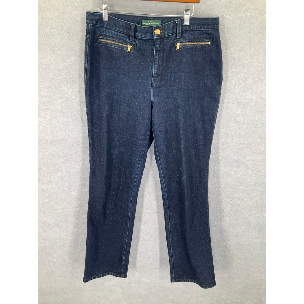 Lauren Jeans Co. Ralph Lauren Women's Dark Wash Denim Jeans Size 14